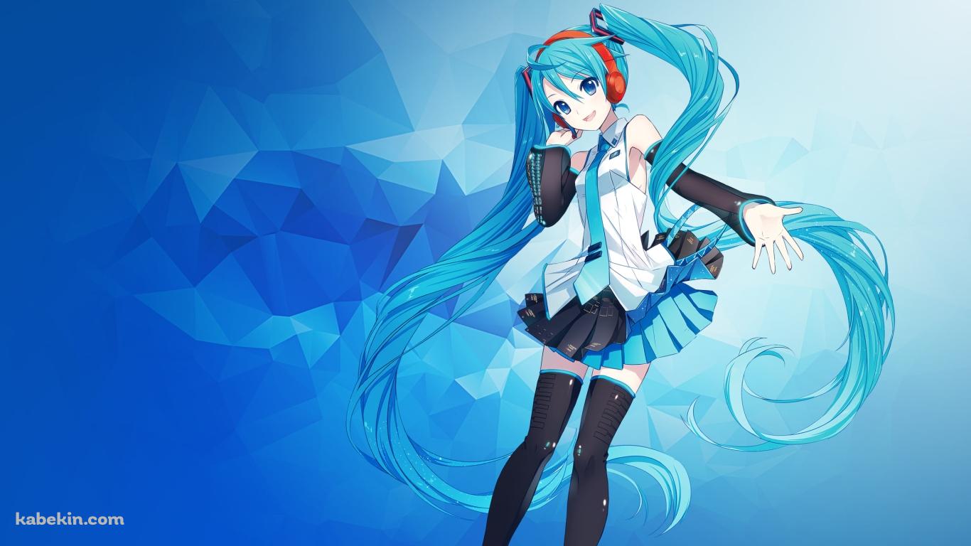 左手をかざす初音ミク / ボカロ / ボーカロイドの壁紙(1366px x 768px) 高画質 PC・デスクトップ用