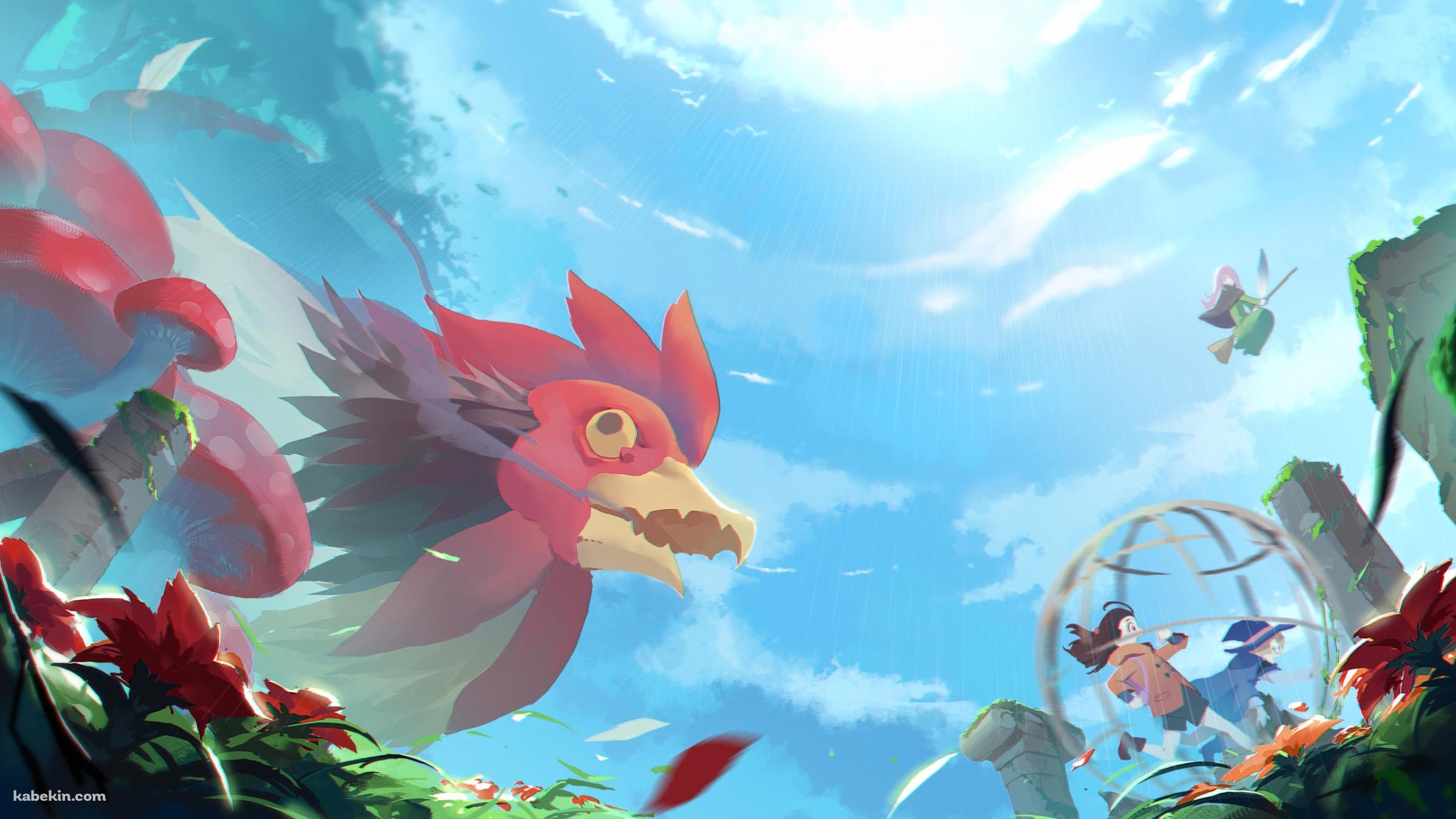 逃げるアツコ・カガリ / ロッテ・ヤンソン / リトルウィッチアカデミアの壁紙(2400px x 1350px) 高画質 PC・デスクトップ用