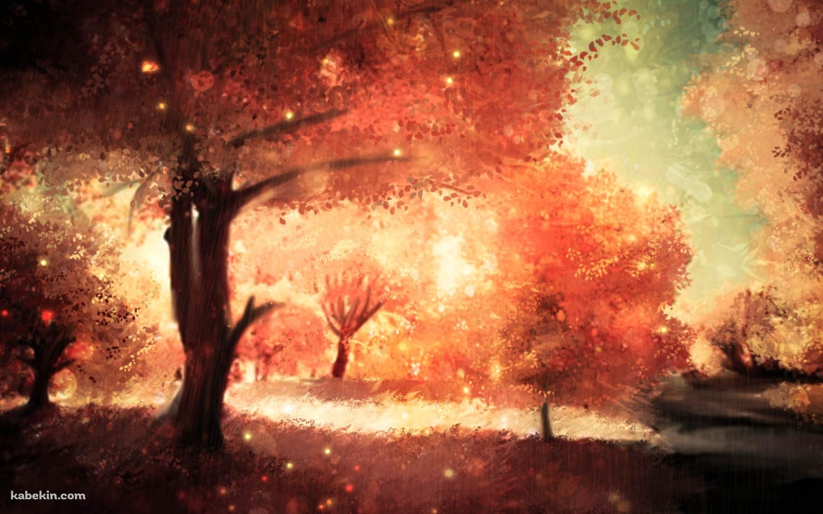 乱反射する光と紅葉 / イラストの壁紙(1680px x 1050px) 高画質 PC・デスクトップ用