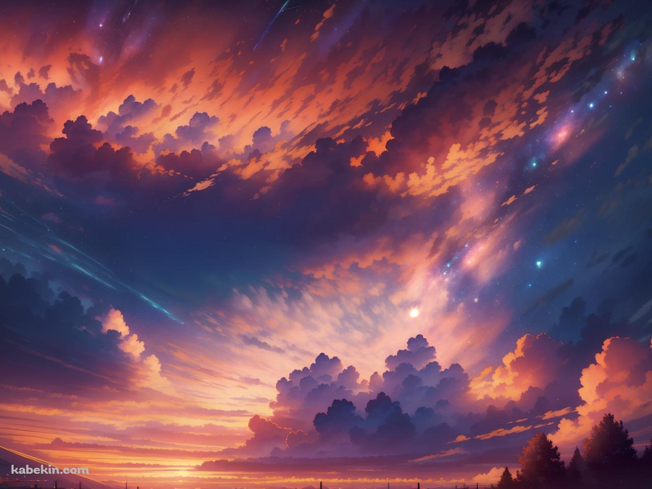 夕焼けに染まる綺麗な空 / 吸い込まれるような絶景の壁紙(1280px x 960px) 高画質 PC・デスクトップ用