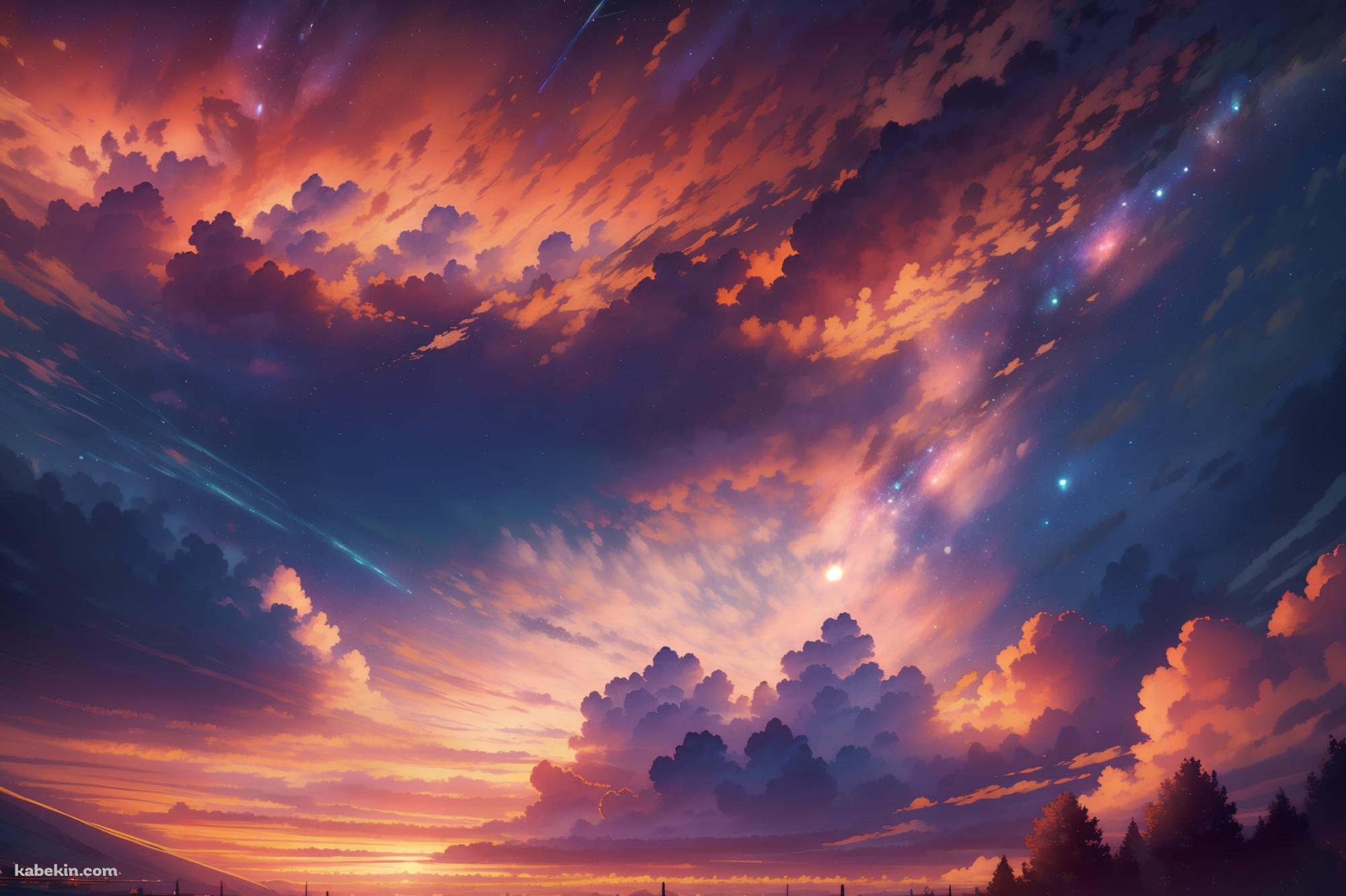 夕焼けに染まる綺麗な空 / 吸い込まれるような絶景の壁紙(2000px x 1333px) 高画質 PC・デスクトップ用