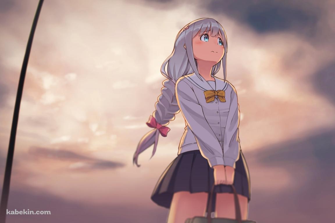 曇り空の下と和泉紗霧の壁紙(1152px x 768px) 高画質 PC・デスクトップ用