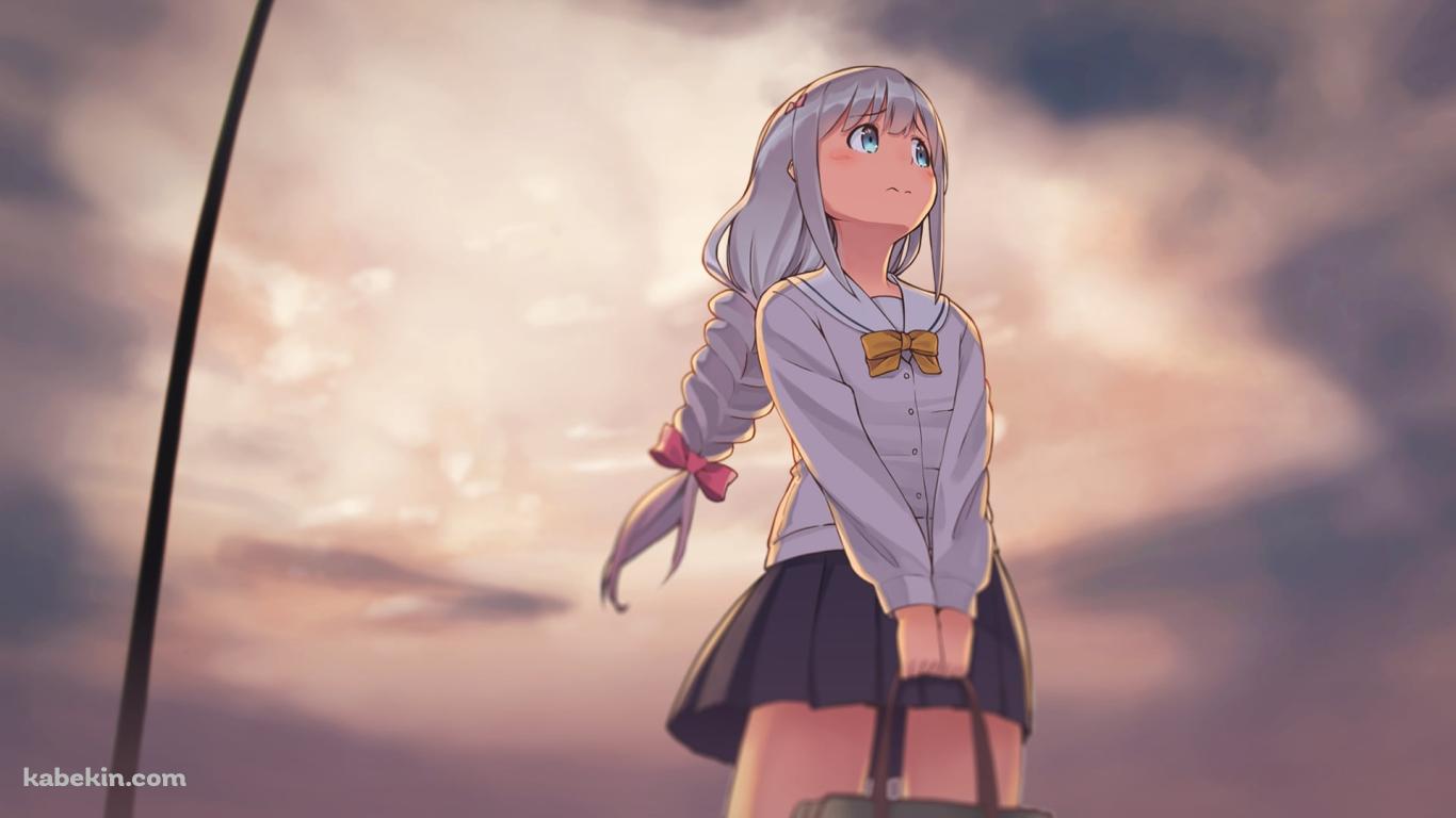 曇り空の下と和泉紗霧の壁紙(1366px x 768px) 高画質 PC・デスクトップ用