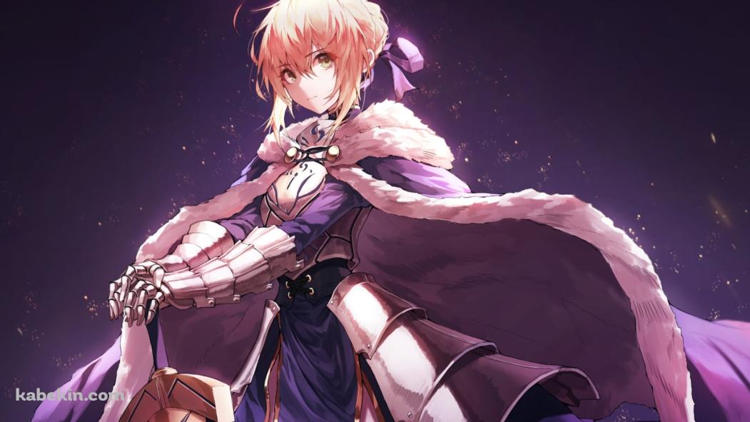 剣にもたれこちらを見つめるアルトリア・ペンドラゴン / セイバー / フェイト/ステイナイトの壁紙(1051px x 591px) 高画質 PC・デスクトップ用