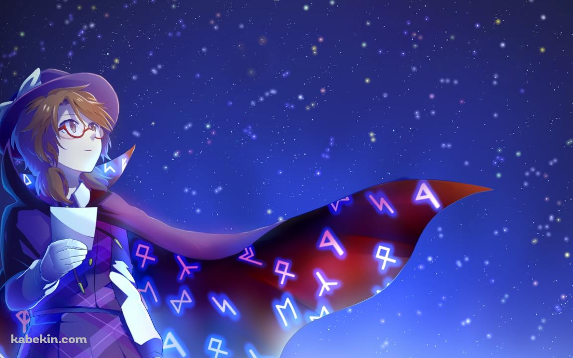 紙を持ち星座を見つめる宇佐見菫子 / 東方の壁紙(1152px x 720px) 高画質 PC・デスクトップ用