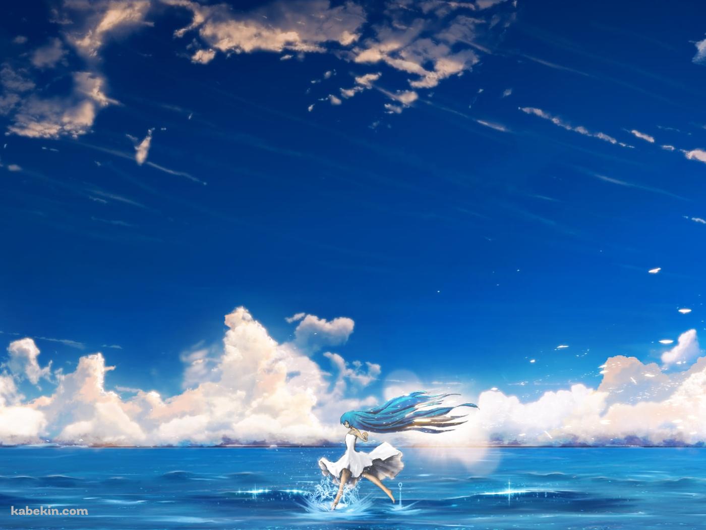 海の上を走る初音ミク / ボカロ / ボーカロイドの壁紙(1400px x 1050px) 高画質 PC・デスクトップ用