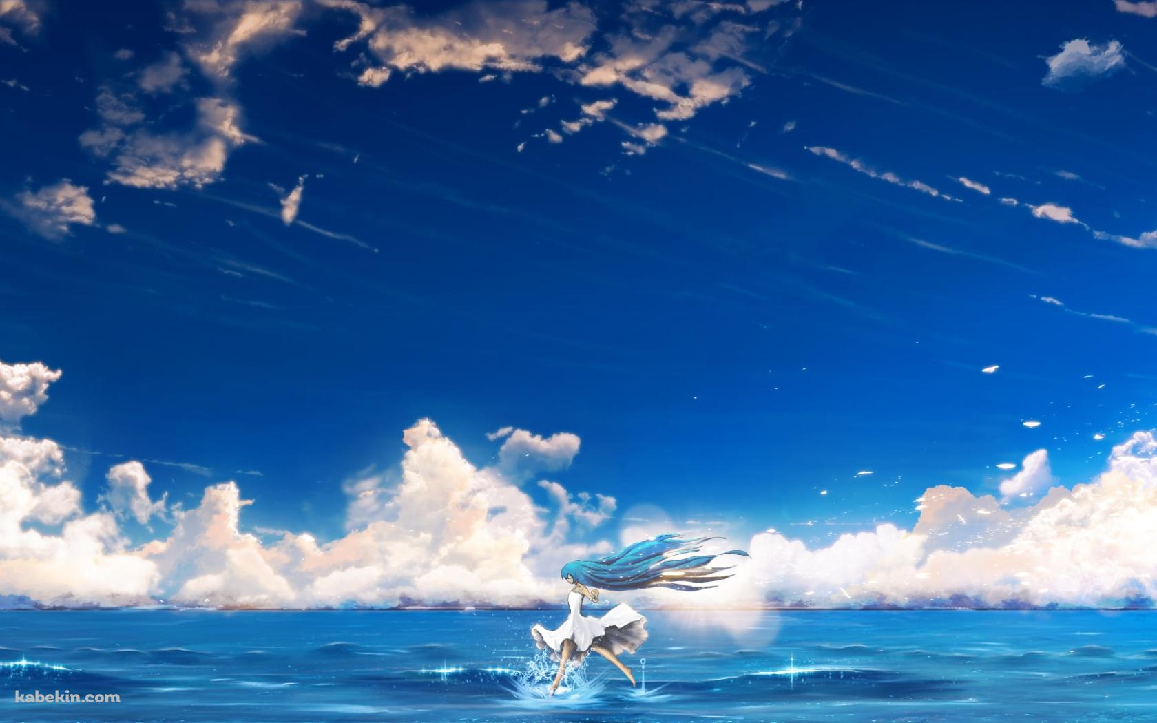海の上を走る初音ミク / ボカロ / ボーカロイドの壁紙(1680px x 1050px) 高画質 PC・デスクトップ用