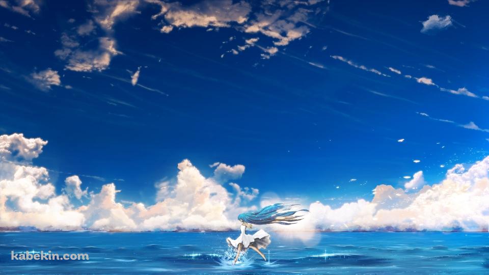 海の上を走る初音ミク / ボカロ / ボーカロイドの壁紙(960px x 540px) 高画質 PC・デスクトップ用