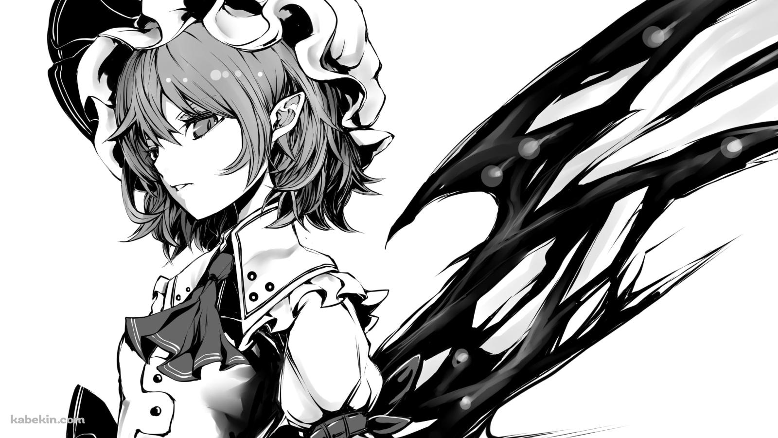モノクロのかっこいいレミリア・スカーレット / 東方の壁紙(1600px x 900px) 高画質 PC・デスクトップ用