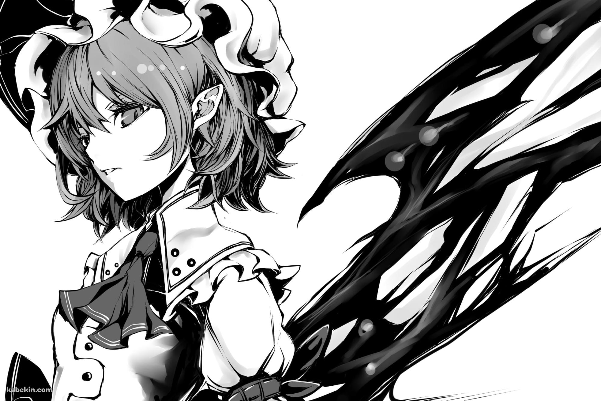モノクロのかっこいいレミリア・スカーレット / 東方の壁紙(2000px x 1333px) 高画質 PC・デスクトップ用