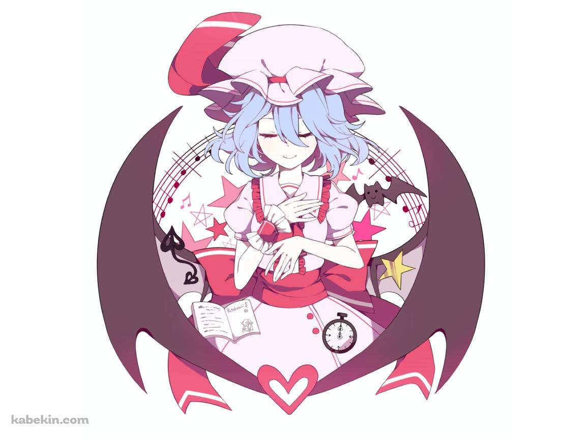 目をつぶる可愛いレミリア・スカーレット / 東方の壁紙(1152px x 864px) 高画質 PC・デスクトップ用