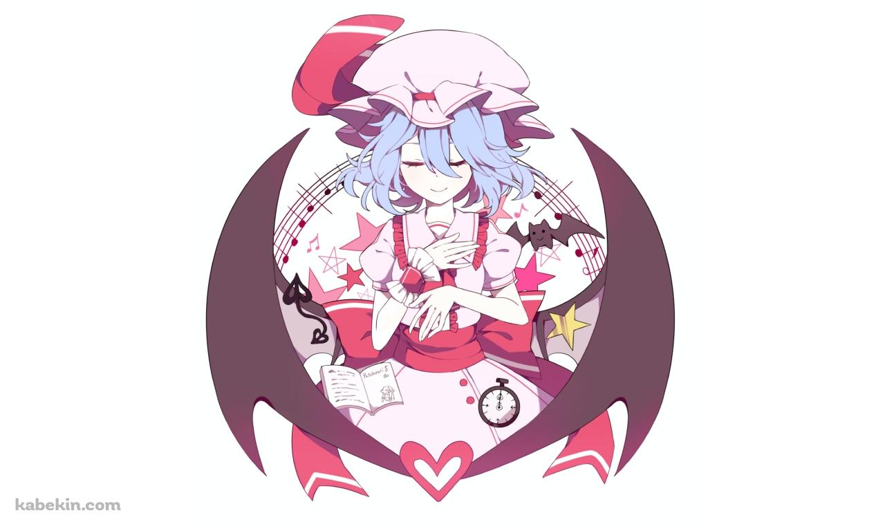 目をつぶる可愛いレミリア・スカーレット / 東方の壁紙(1280px x 768px) 高画質 PC・デスクトップ用