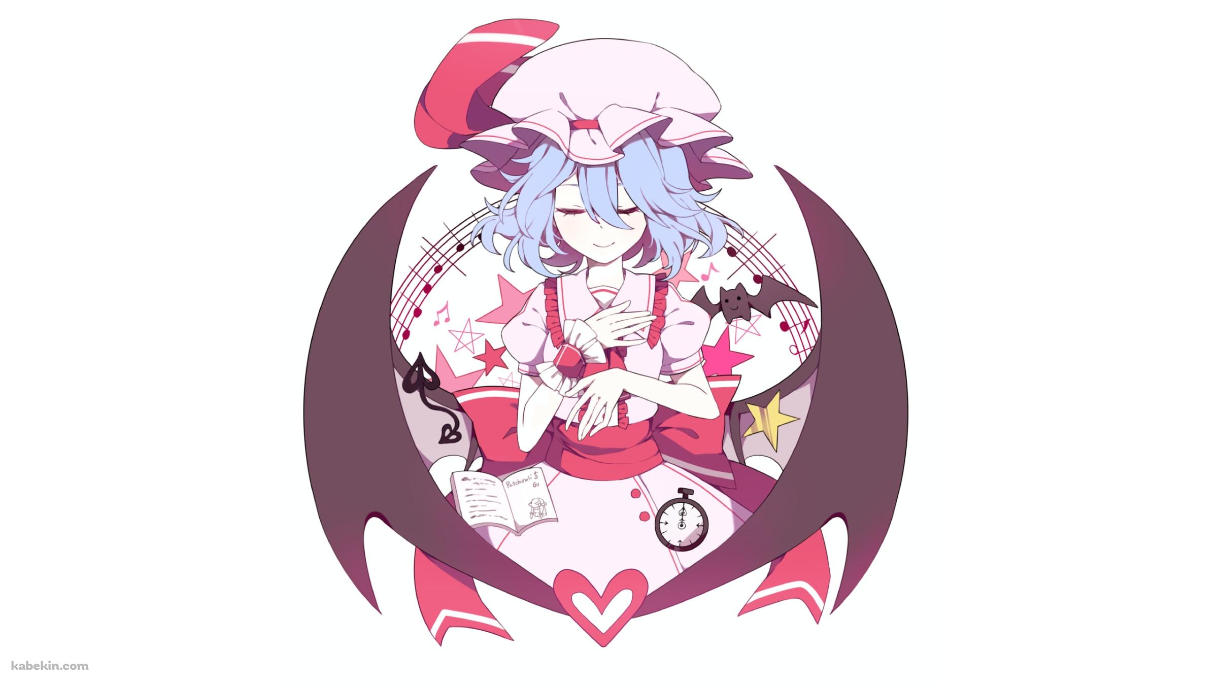 目をつぶる可愛いレミリア・スカーレット / 東方の壁紙(2400px x 1350px) 高画質 PC・デスクトップ用