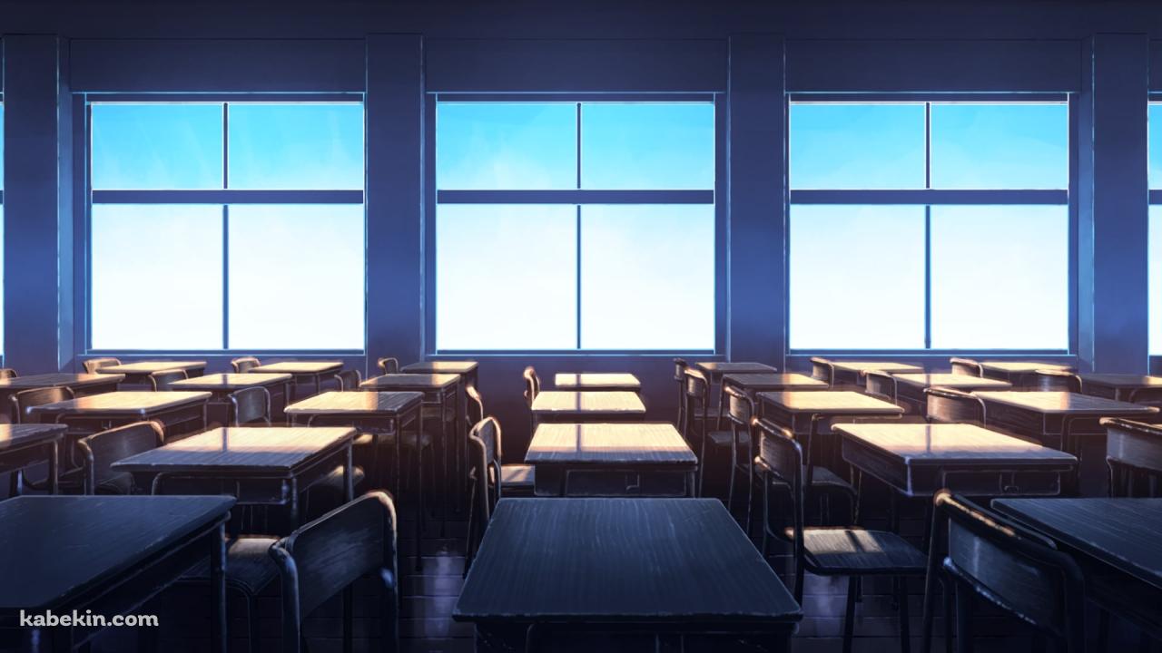 影のある教室と青空の壁紙(1280px x 720px) 高画質 PC・デスクトップ用
