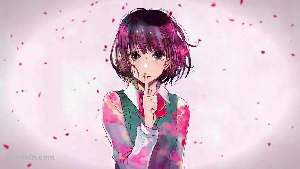 ナイショのポーズをする可愛い安楽岡 花火(やすおか はなび) / クズの本懐の壁紙(960px x 540px) 高画質 PC・デスクトップ用