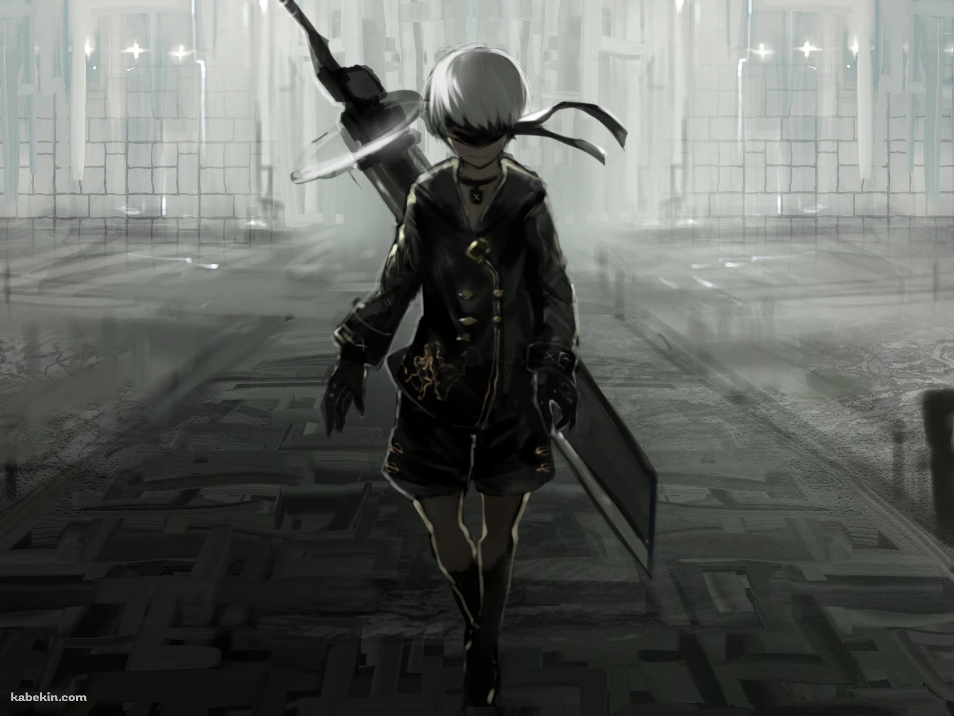 大きな剣を背負うヨルハ九号S型 / 9S / ニーア・オート・マタの壁紙(1920px x 1440px) 高画質 PC・デスクトップ用
