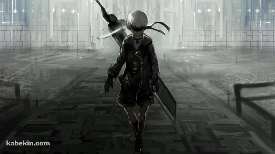 大きな剣を背負うヨルハ九号S型 / 9S / ニーア・オート・マタの壁紙(960px x 540px) 高画質 PC・デスクトップ用
