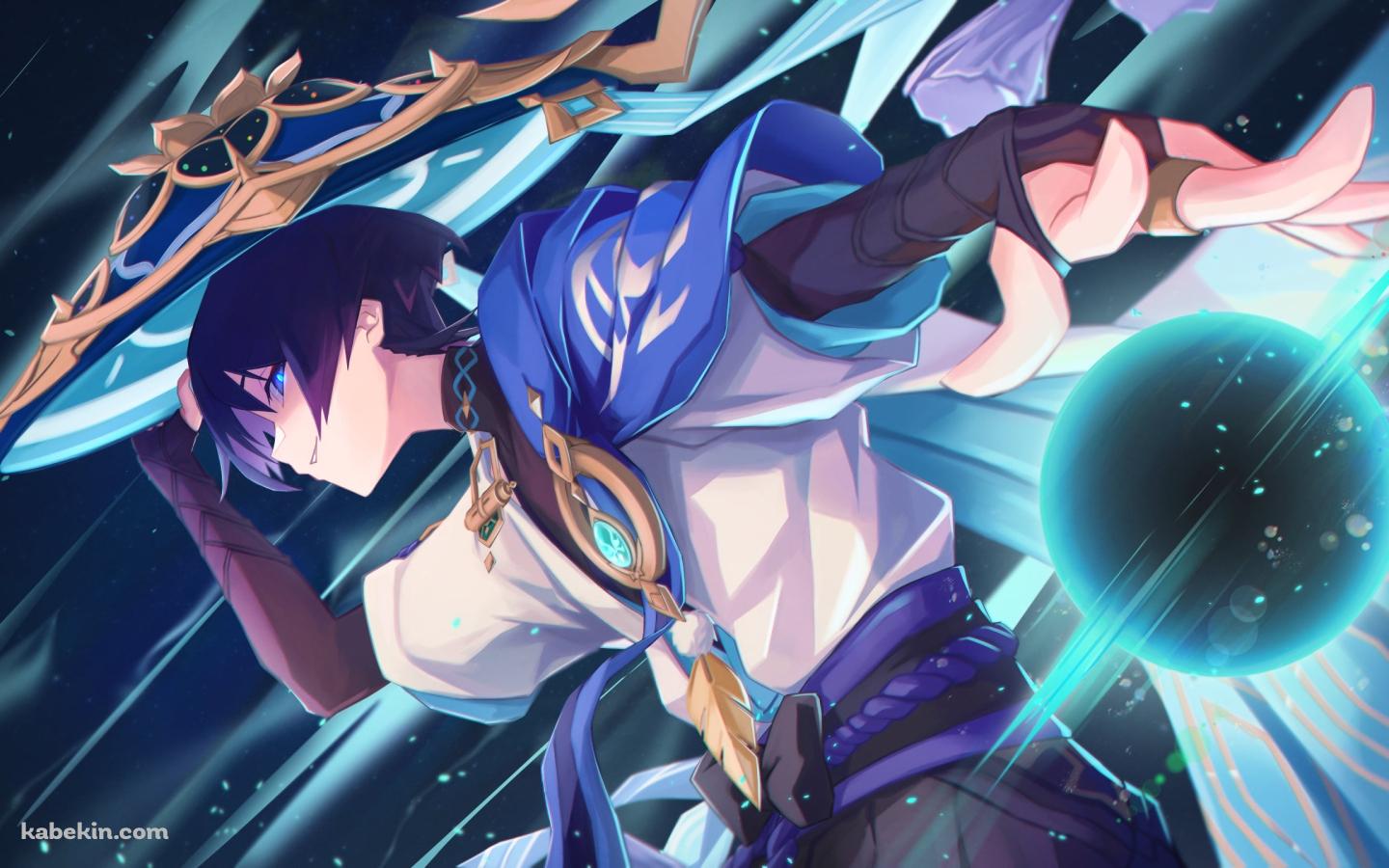 笠に手をかけながら魔法を詠唱するスカラマシュ / 放浪者 / 原神の壁紙(1440px x 900px) 高画質 PC・デスクトップ用