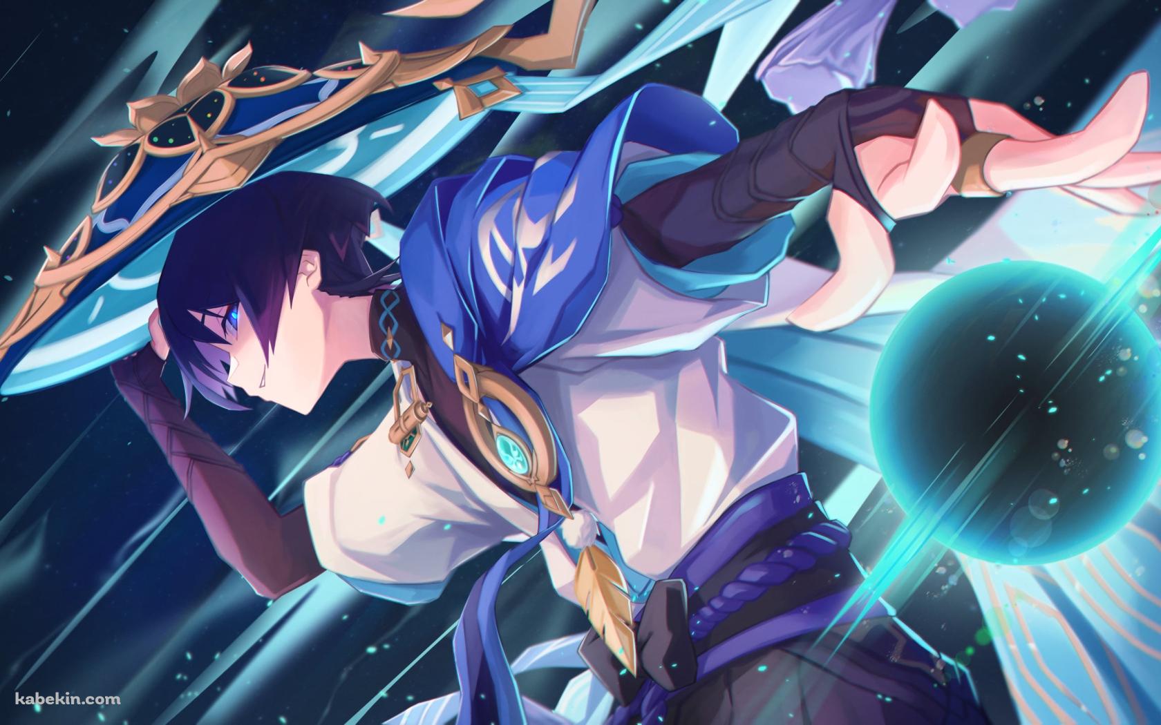 笠に手をかけながら魔法を詠唱するスカラマシュ / 放浪者 / 原神の壁紙(1680px x 1050px) 高画質 PC・デスクトップ用
