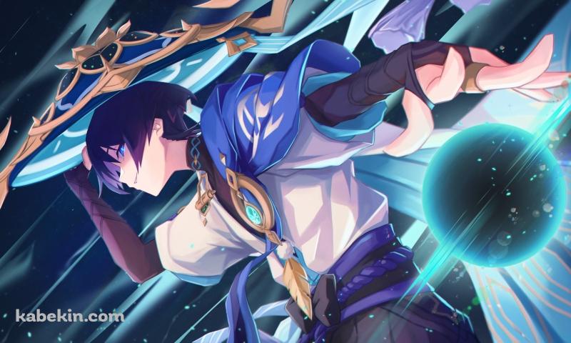 笠に手をかけながら魔法を詠唱するスカラマシュ / 放浪者 / 原神の壁紙(800px x 480px) 高画質 PC・デスクトップ用