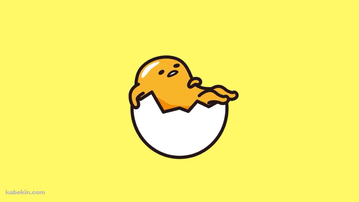 殻にはまってリラックスするぐでたま / Gudetamaの壁紙(1391px x 783px) 高画質 PC・デスクトップ用
