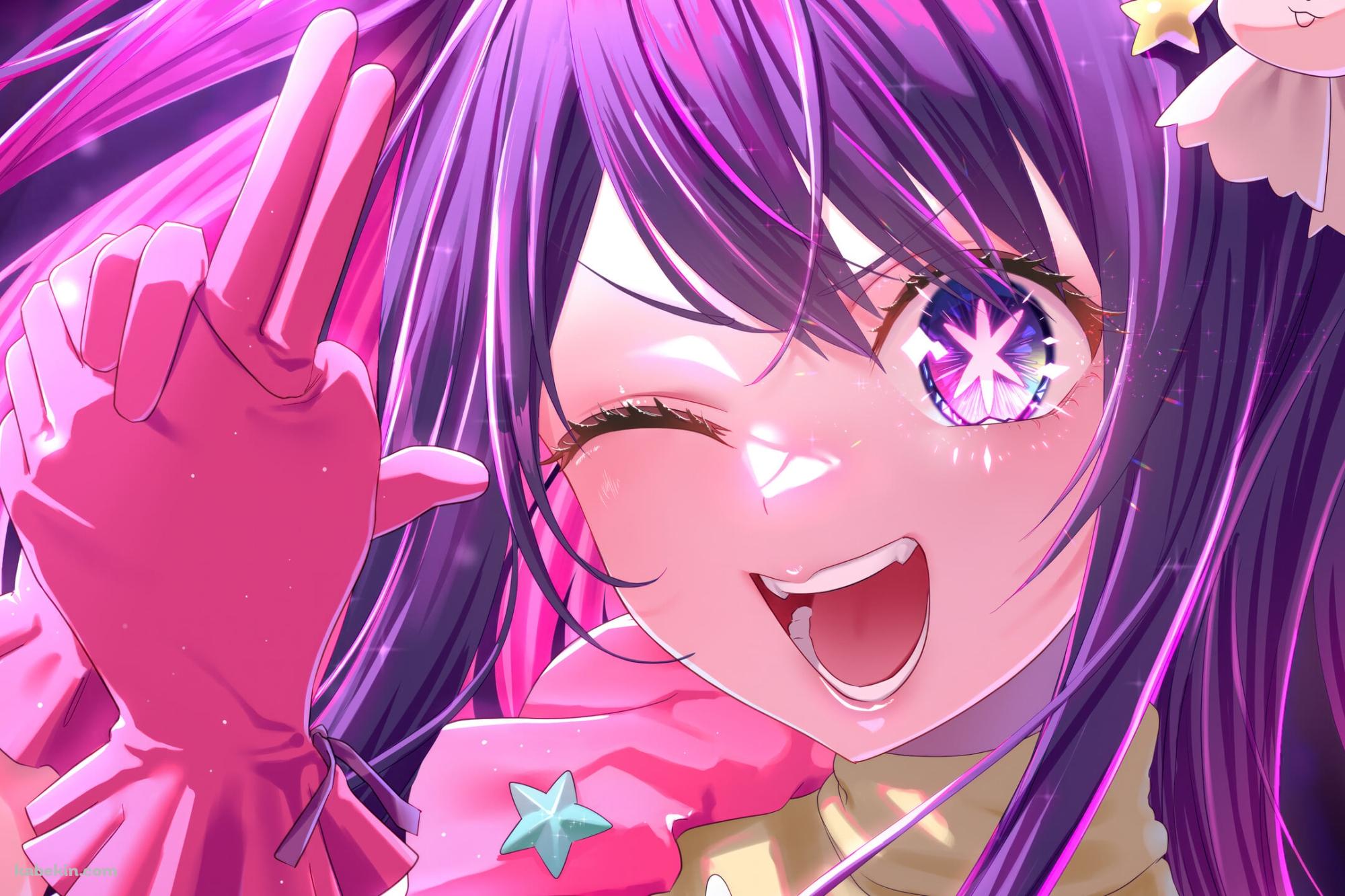 手で鉄砲を作りながらウィンクする星野アイ / 推しの子の壁紙(2000px x 1333px) 高画質 PC・デスクトップ用