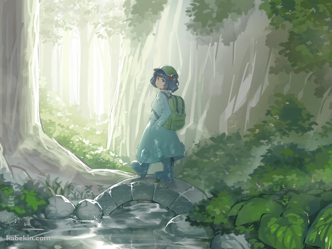 トレッキングをする河城にとり / 東方の壁紙(1152px x 864px) 高画質 PC・デスクトップ用