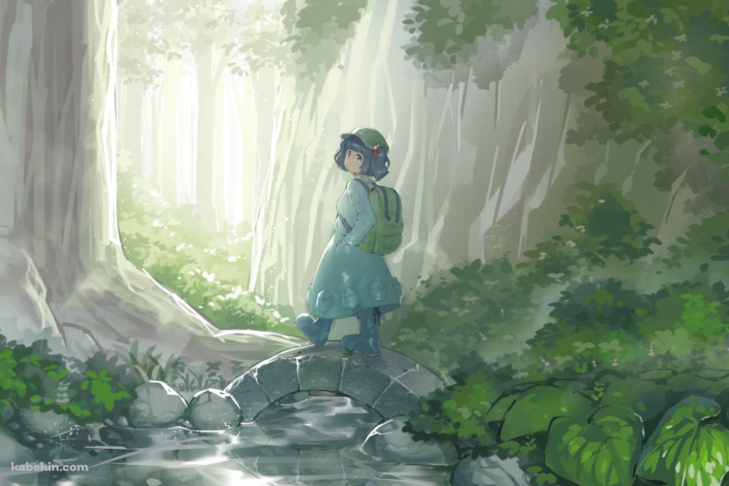 トレッキングをする河城にとり / 東方の壁紙(1440px x 960px) 高画質 PC・デスクトップ用