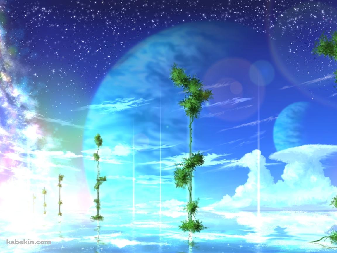 ファンタジー / 海から生える背の高い緑の草 / 惑星の壁紙(1152px x 864px) 高画質 PC・デスクトップ用
