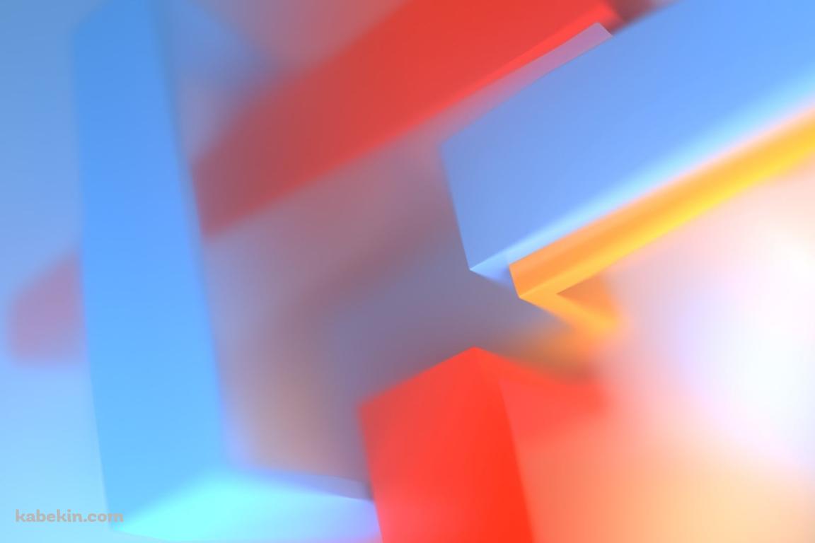 パステルカラーのアブストラクト / 黄色・水色・オレンジの壁紙(1152px x 768px) 高画質 PC・デスクトップ用