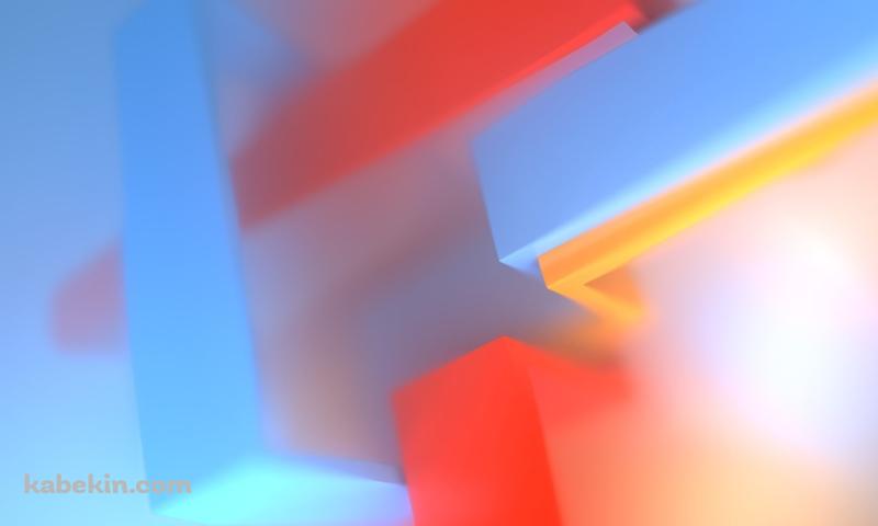 パステルカラーのアブストラクト / 黄色・水色・オレンジの壁紙(800px x 480px) 高画質 PC・デスクトップ用