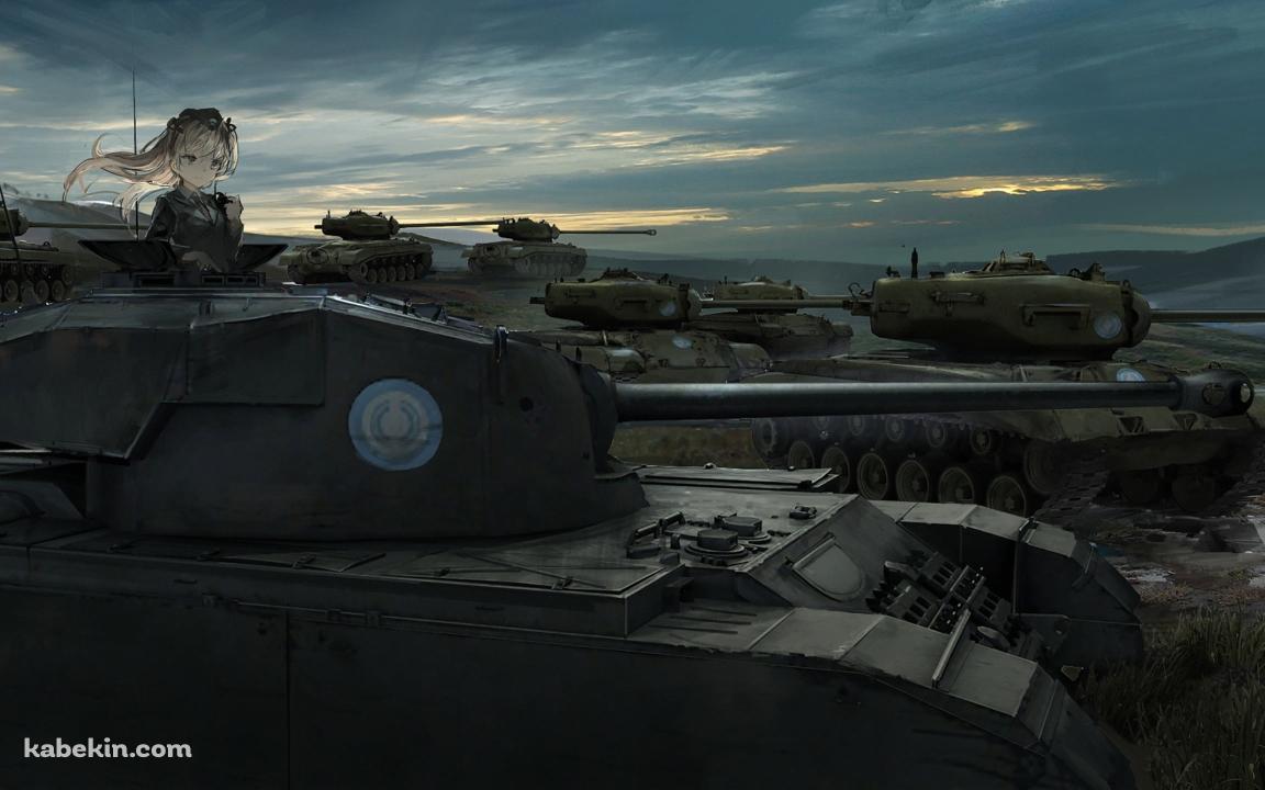 英国戦車・A41センチュリオンに乗る島田愛里寿(しまだありす) / ガールズ&パンツァーの壁紙(1152px x 720px) 高画質 PC・デスクトップ用