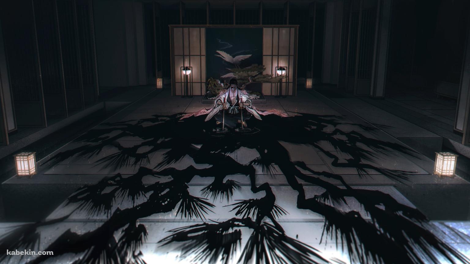 床に2本の刀をさす京楽春水 / 卍解 / 斬魄刀・花天狂骨 / BLEACHの壁紙(1536px x 864px) 高画質 PC・デスクトップ用