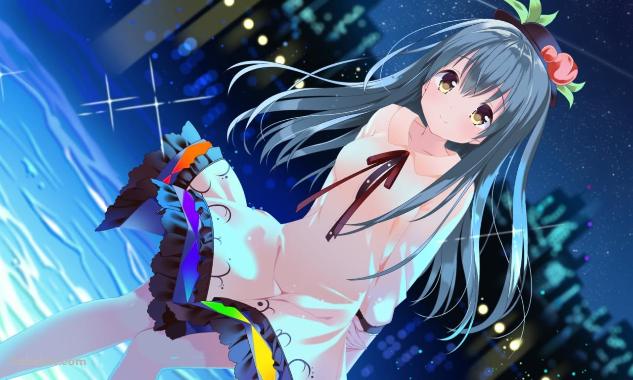 夜の街と白い洋服を着た比那名居天子(ひななゐてんし) / 東方の壁紙(1280px x 768px) 高画質 PC・デスクトップ用