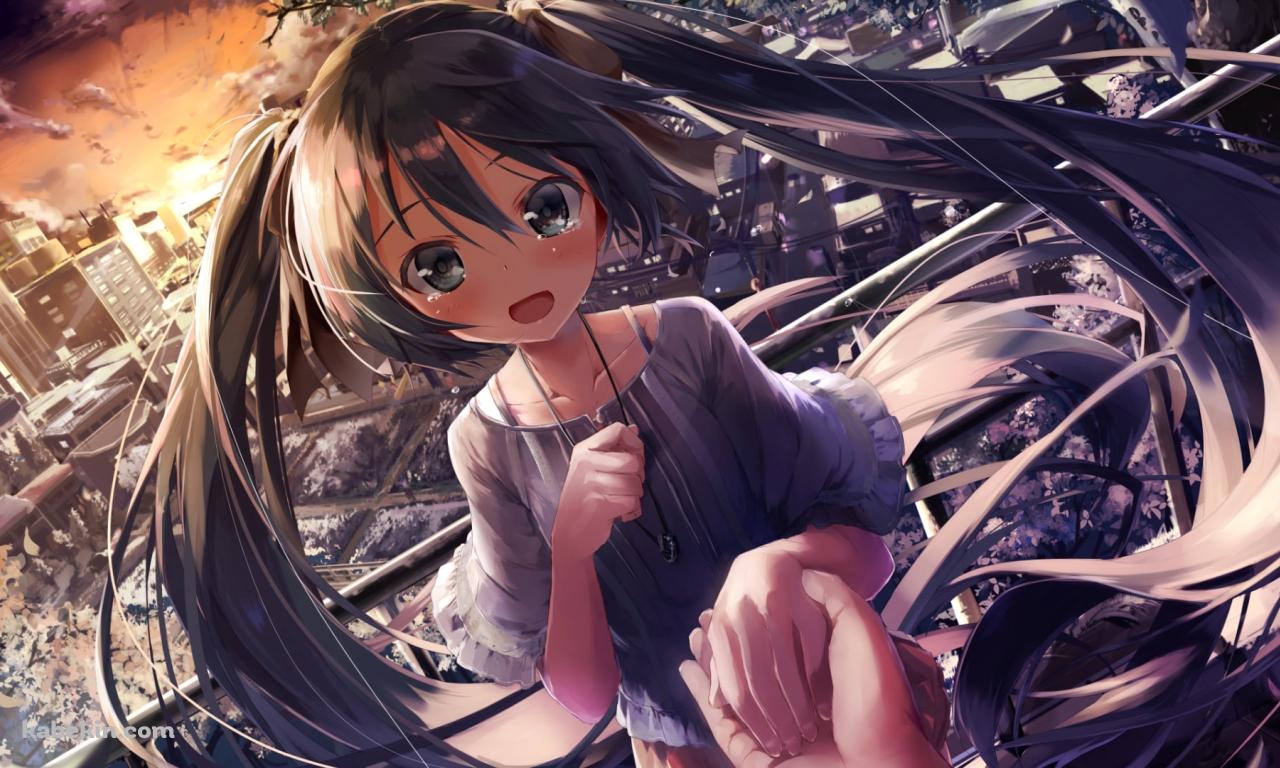 手を取る笑顔の初音ミク / ボカロ / ボーカロイドの壁紙(1280px x 768px) 高画質 PC・デスクトップ用