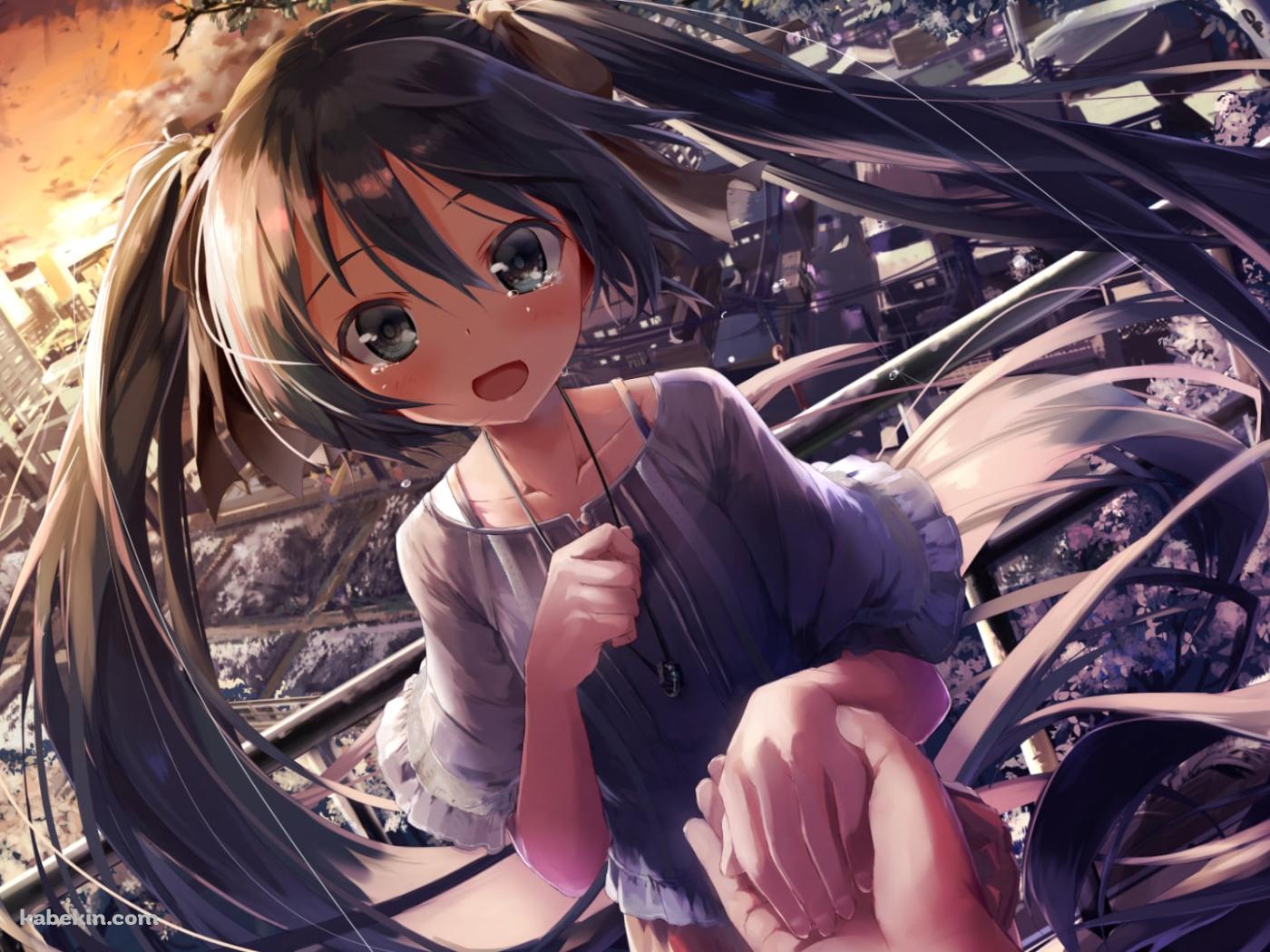 手を取る笑顔の初音ミク / ボカロ / ボーカロイドの壁紙(1400px x 1050px) 高画質 PC・デスクトップ用
