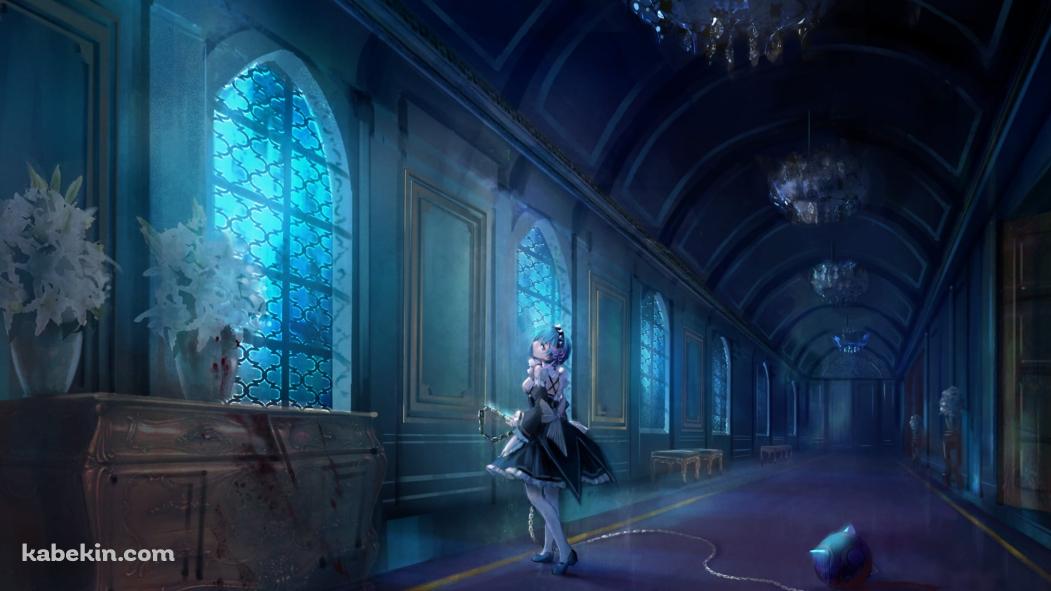 古びた洋館に佇むレム / Re:ゼロから始める異世界生活の壁紙(1051px x 591px) 高画質 PC・デスクトップ用