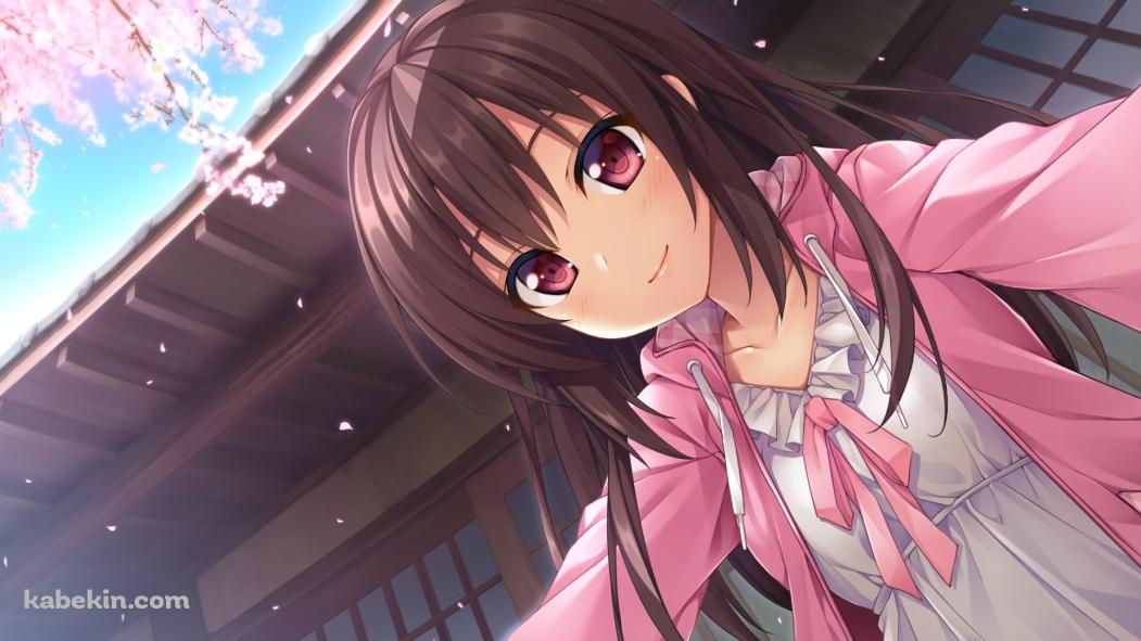 桜と可愛い夙川恵璃(しゅくがわめぐり) / 生命のスペアの壁紙(1051px x 591px) 高画質 PC・デスクトップ用
