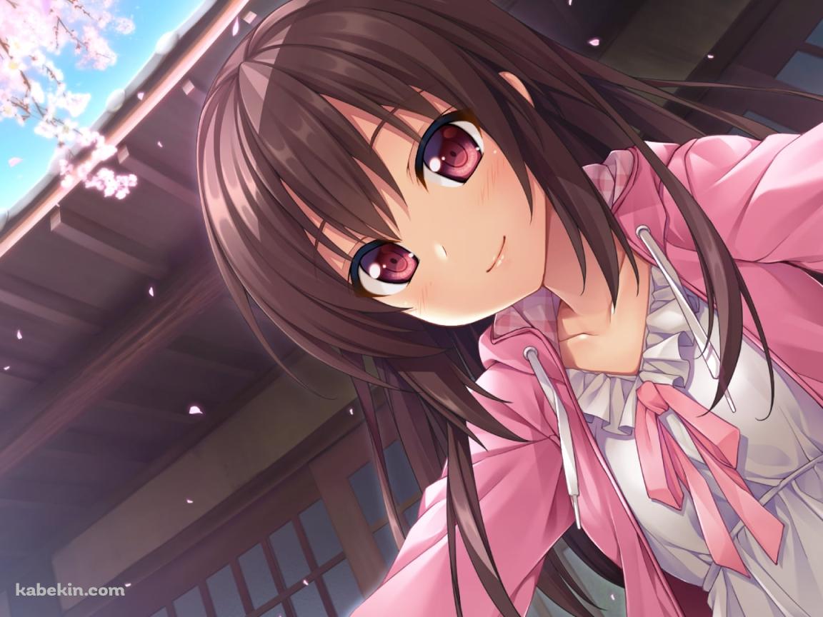 桜と可愛い夙川恵璃(しゅくがわめぐり) / 生命のスペアの壁紙(1152px x 864px) 高画質 PC・デスクトップ用