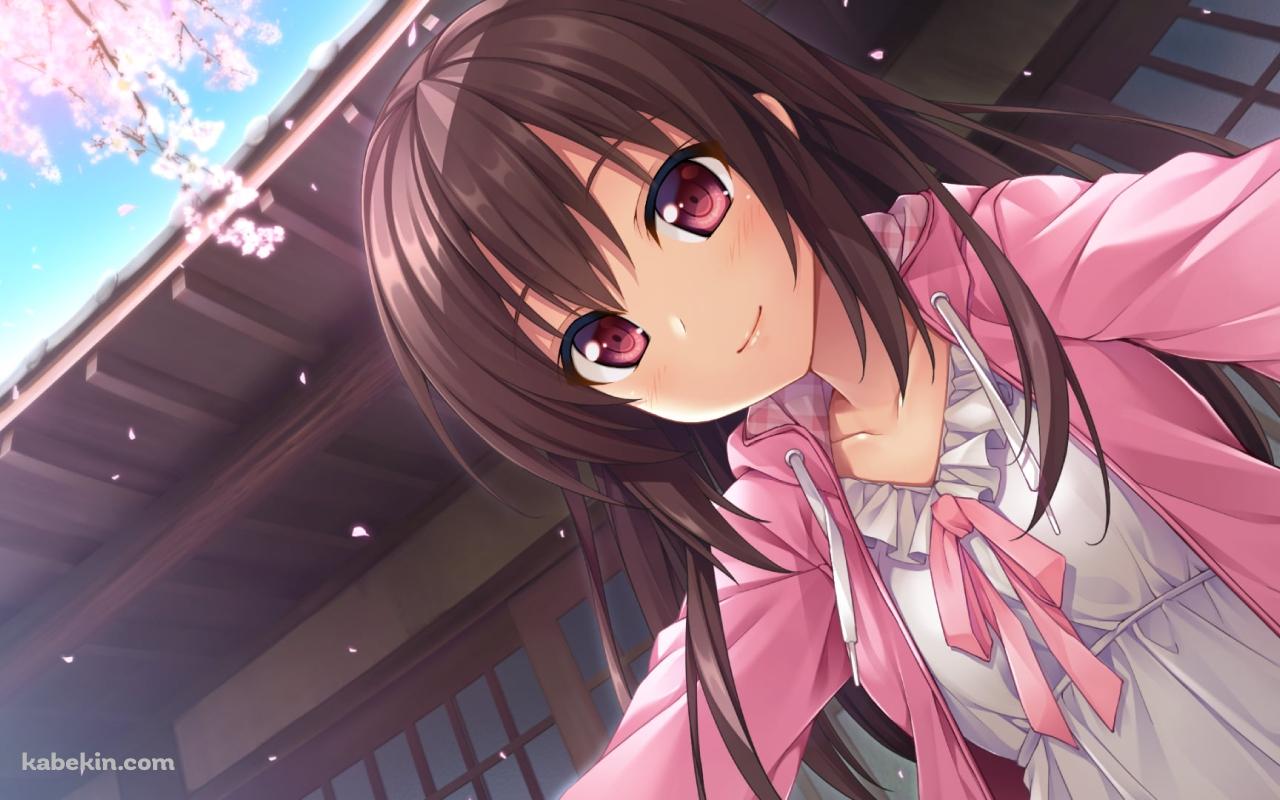 桜と可愛い夙川恵璃(しゅくがわめぐり) / 生命のスペアの壁紙(1280px x 800px) 高画質 PC・デスクトップ用