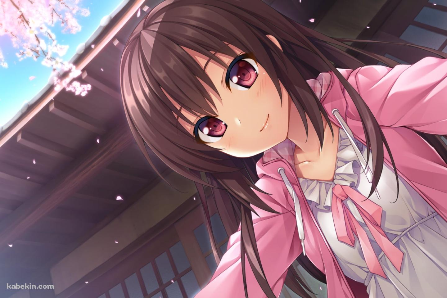 桜と可愛い夙川恵璃(しゅくがわめぐり) / 生命のスペアの壁紙(1440px x 960px) 高画質 PC・デスクトップ用