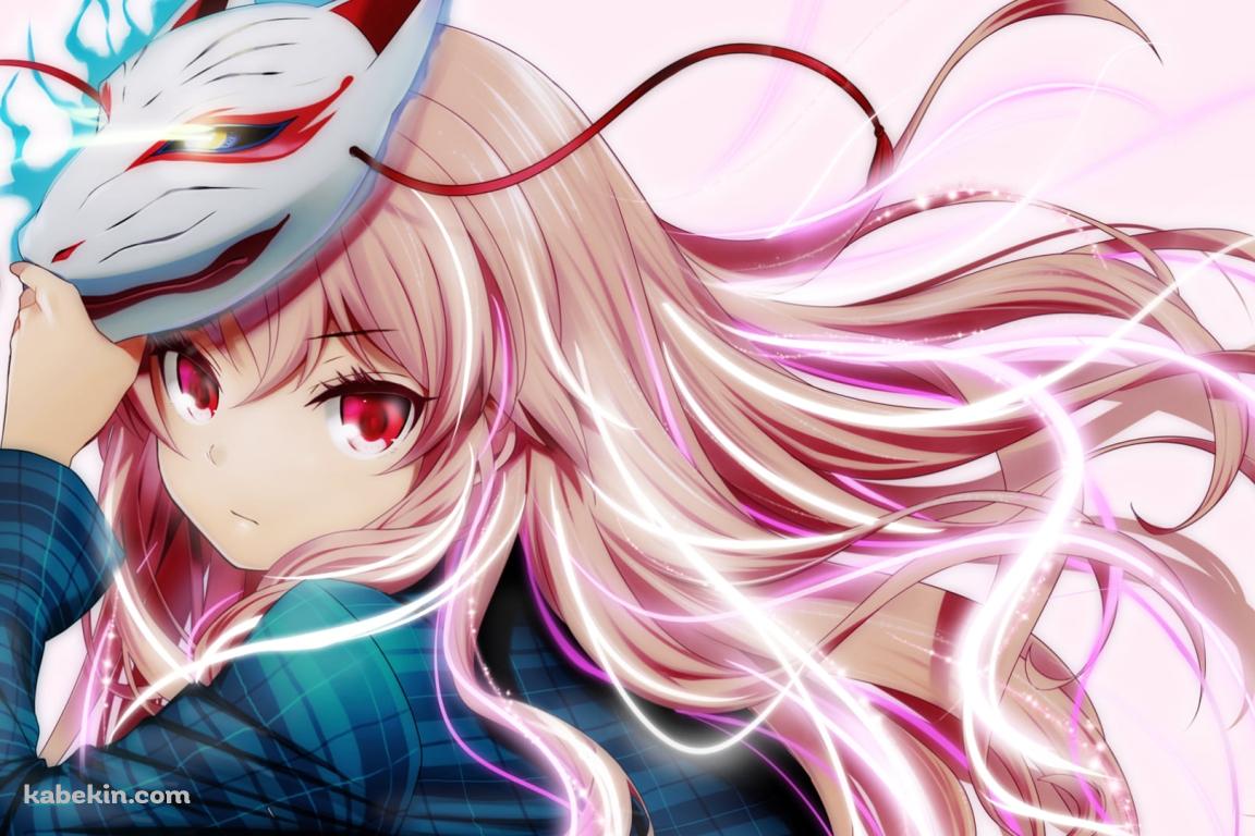狐のお面に手をかける可愛い秦こころ(はたの こころ) / 東方の壁紙(1152px x 768px) 高画質 PC・デスクトップ用