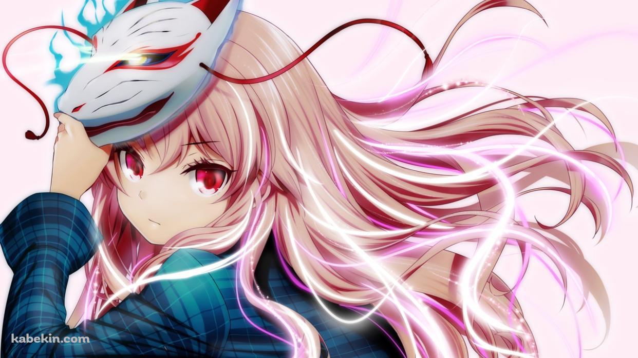 狐のお面に手をかける可愛い秦こころ(はたの こころ) / 東方の壁紙(1242px x 698px) 高画質 PC・デスクトップ用