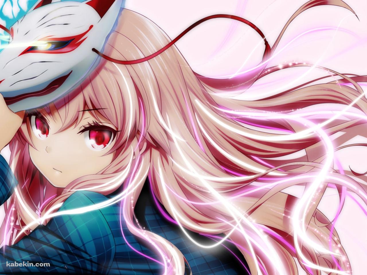 狐のお面に手をかける可愛い秦こころ(はたの こころ) / 東方の壁紙(1280px x 960px) 高画質 PC・デスクトップ用