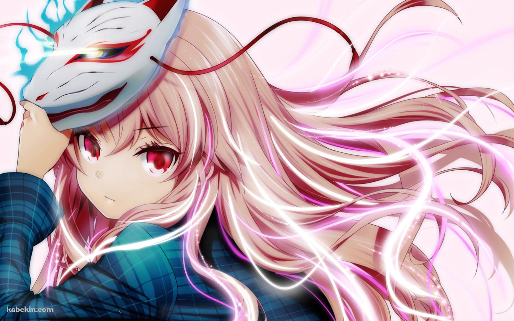 狐のお面に手をかける可愛い秦こころ(はたの こころ) / 東方の壁紙(1680px x 1050px) 高画質 PC・デスクトップ用