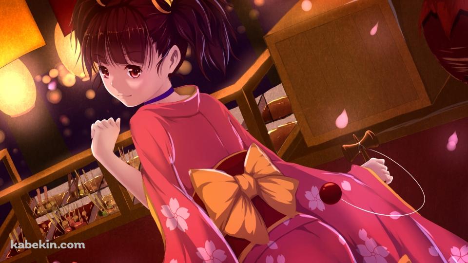 ピンクの着物を着てけん玉を持つ無名 / 甲鉄城のカバネリの壁紙(960px x 540px) 高画質 PC・デスクトップ用