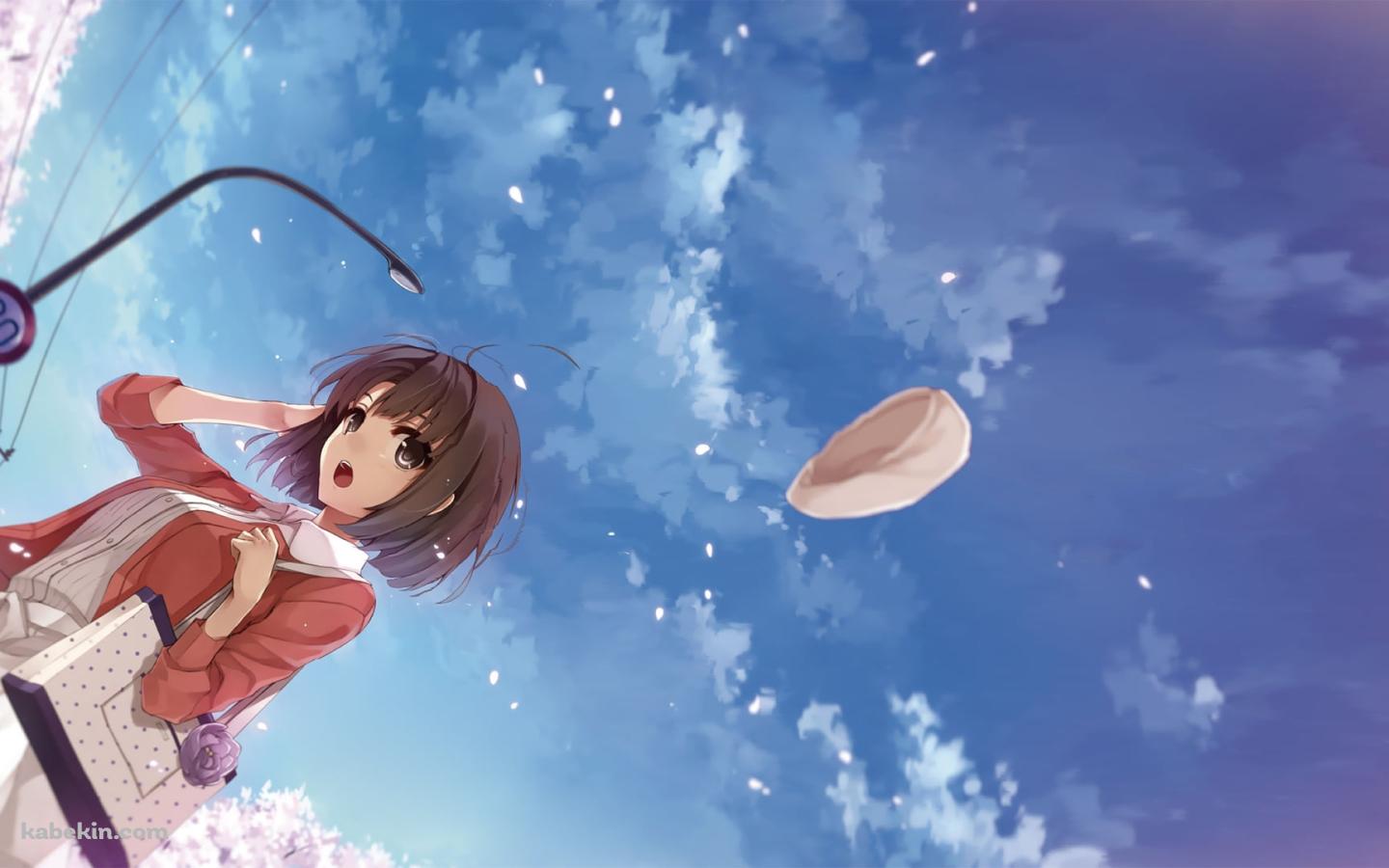 白い帽子が飛び慌ててる加藤恵 / 冴えない彼女の育てかたの壁紙(1440px x 900px) 高画質 PC・デスクトップ用