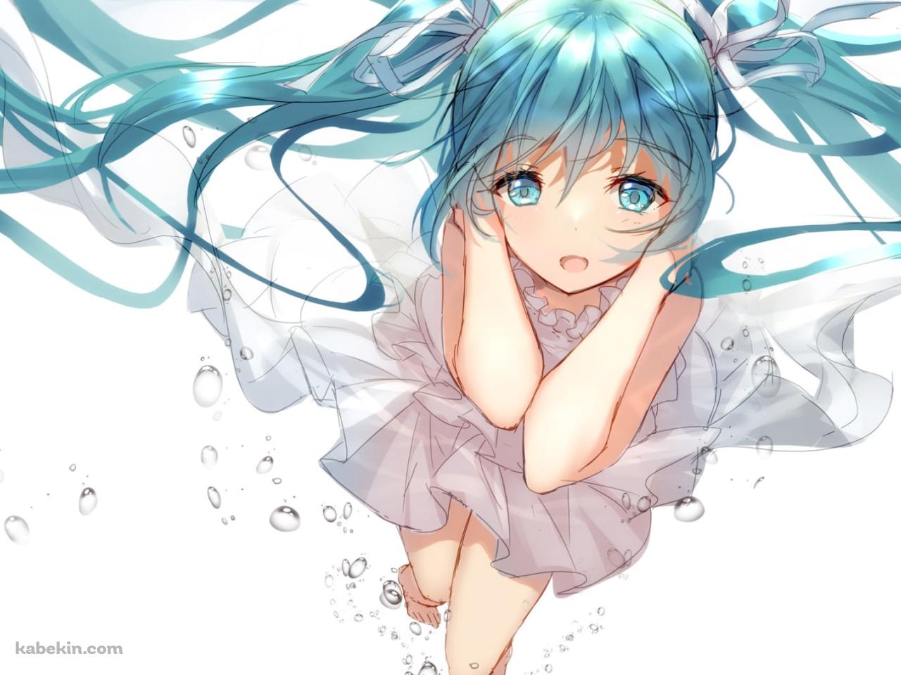 水の中を泳ぐ可愛い初音ミク / ボカロ / ボーカロイドの壁紙(1280px x 960px) 高画質 PC・デスクトップ用