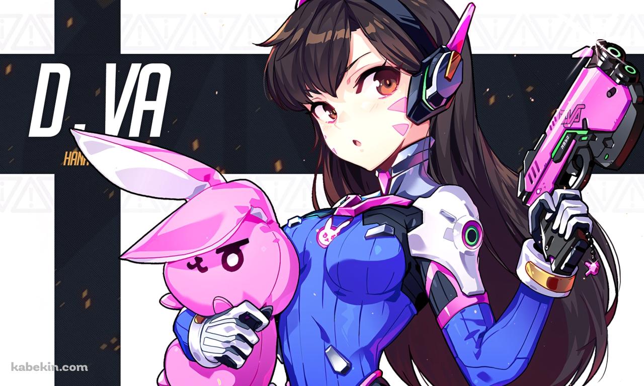 ピンクの銃を持つ可愛いd.va / ディーバ / オーバーウォッチの壁紙(1280px x 768px) 高画質 PC・デスクトップ用
