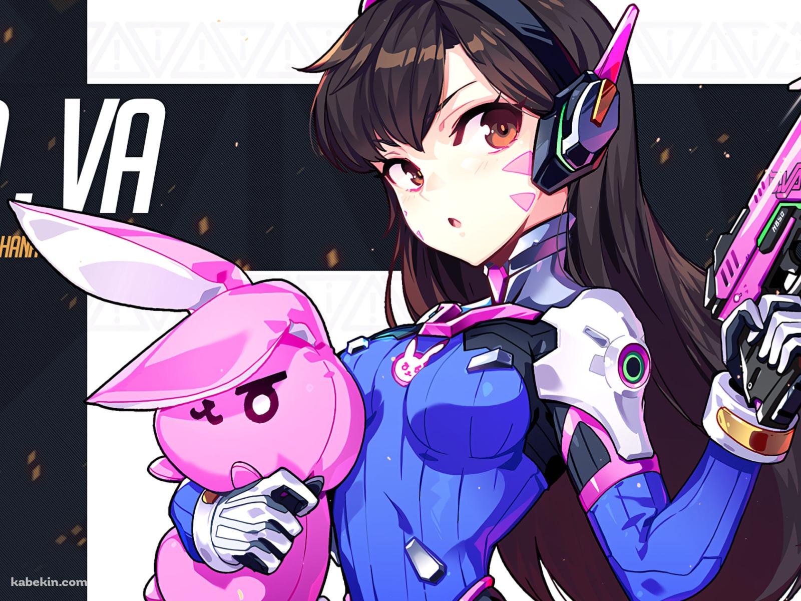 ピンクの銃を持つ可愛いd.va / ディーバ / オーバーウォッチの壁紙(1600px x 1200px) 高画質 PC・デスクトップ用